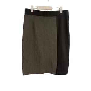 NYDJ Black and Gray Ponte Knit Pencil Skirt Size Medium